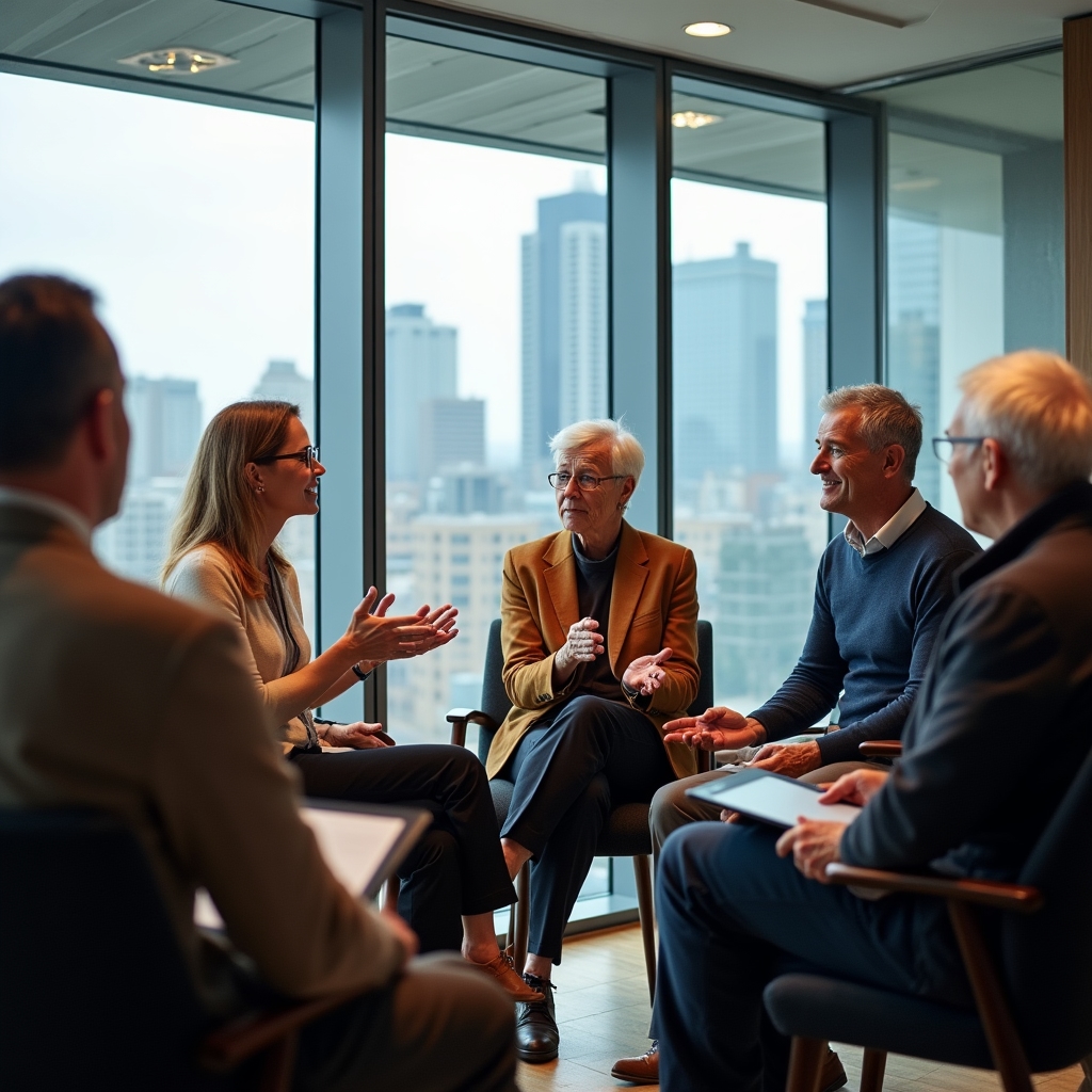 Group participating in wellness workshop discussion